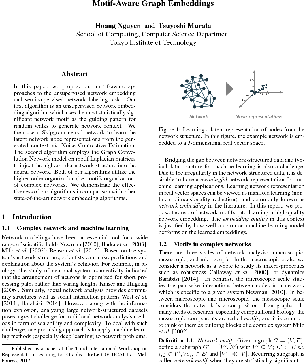 Motif-Aware Graph Embeddings