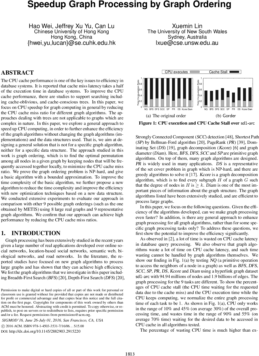 Speedup Graph Processing by Graph Ordering