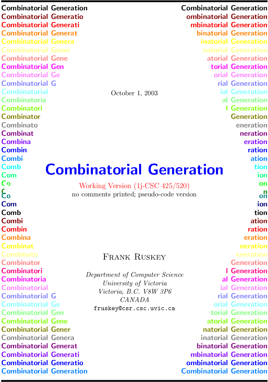 Combinatorial Generation